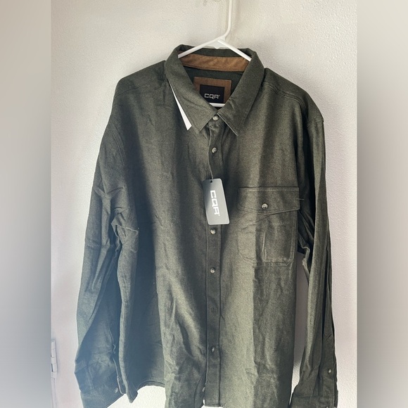 NWT CQR button down shirt 2X Hunter green long sleeve - Picture 3 of 9